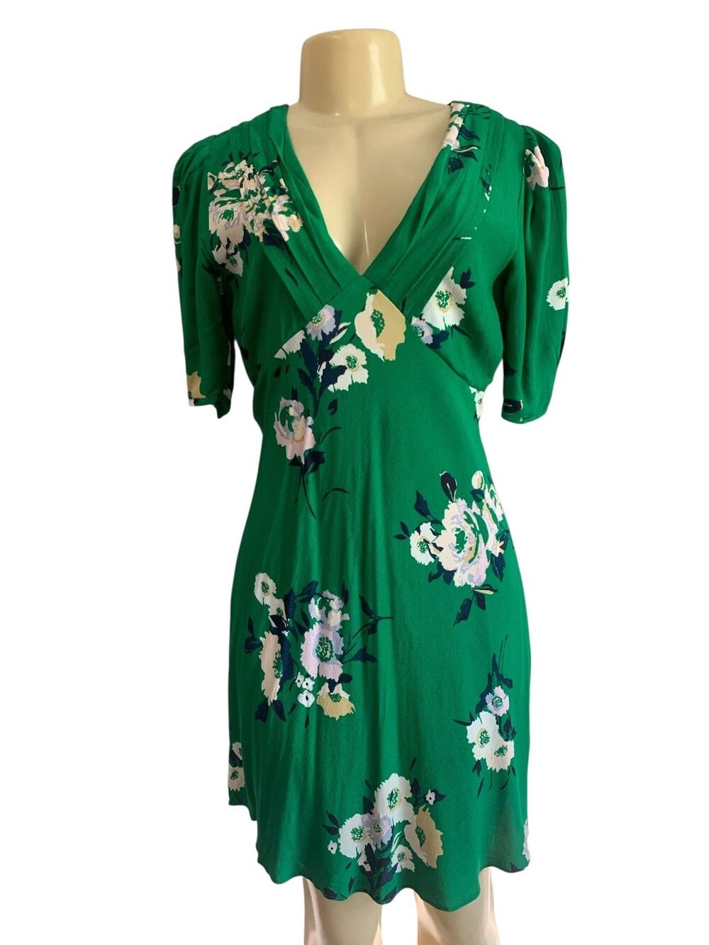 Free People Dress Womens 2 Floral Print Short Sleeve OB998041 Boho Summer Casual